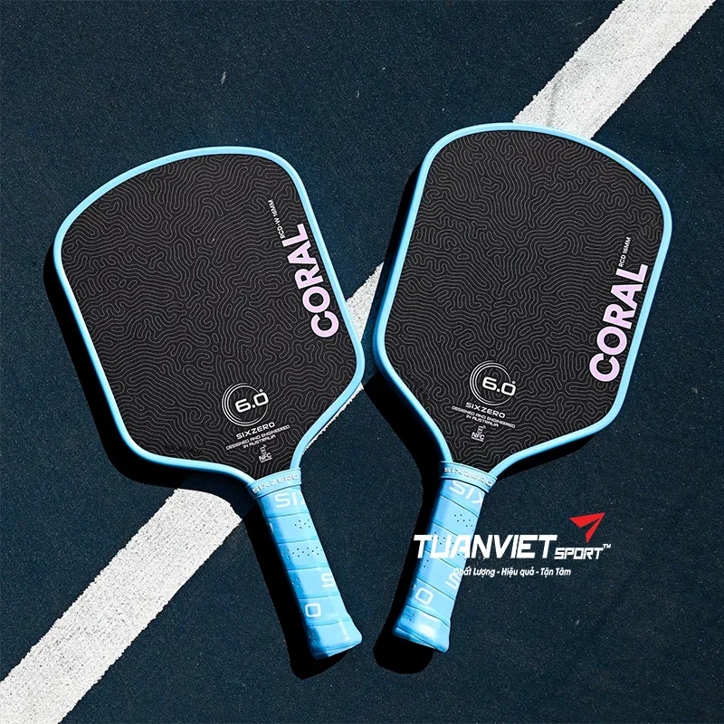 Vợt Pickleball Six Zero Coral 16mm Lightweight Hybrid