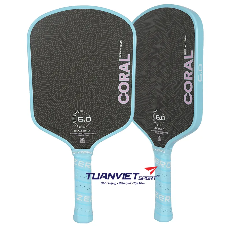 Vợt Pickleball Six Zero Coral Lightweight Widebody 16mm