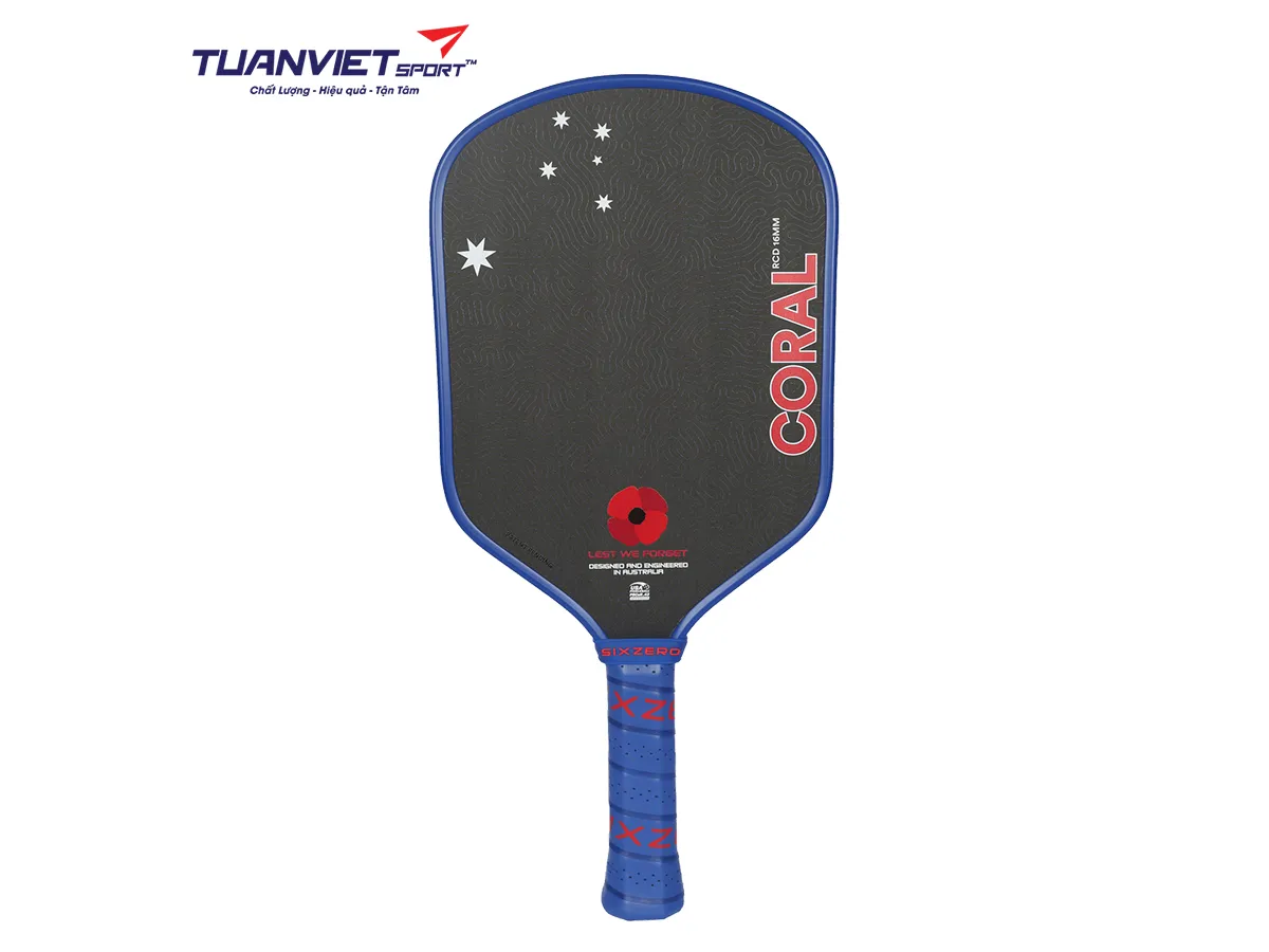 Vợt Pickleball Six Zero Coral ANZAC Edition 16mm