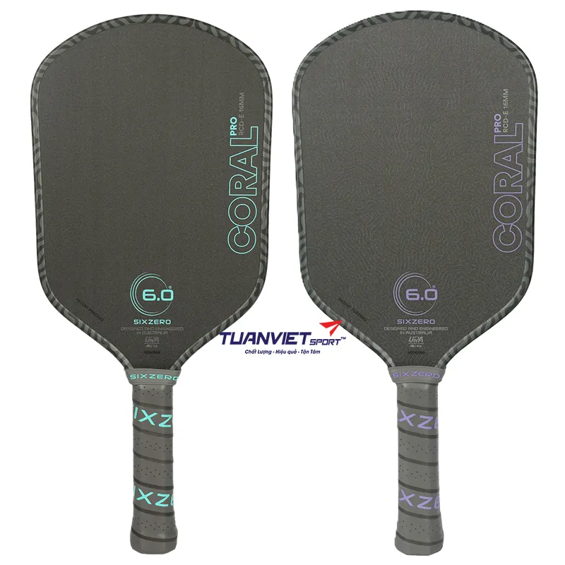 Vợt Pickleball Six Zero Coral Pro Elongated 16mm