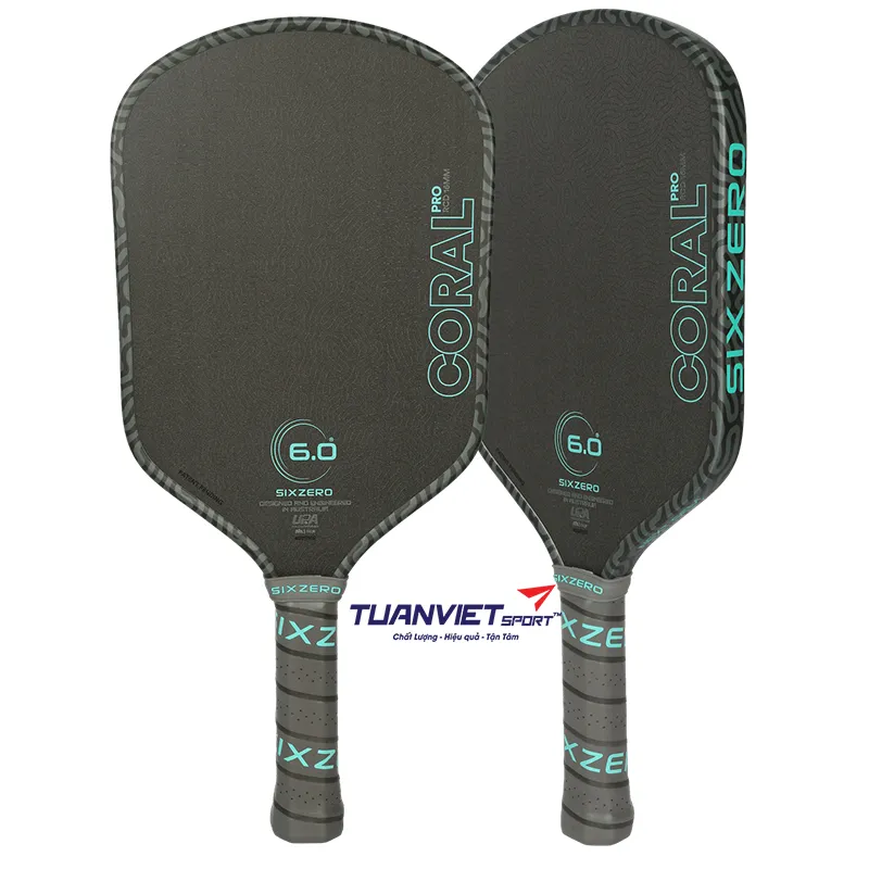Vợt Pickleball Six Zero Coral Pro Hybrid 16mm Electric Blue