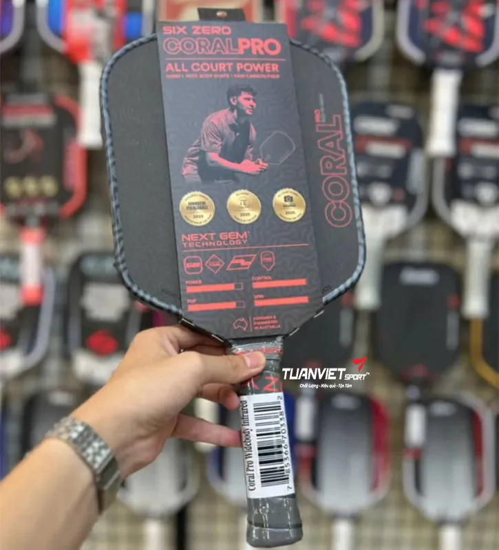 Vợt Pickleball Six Zero Coral Pro Widebody 16mm Infrared