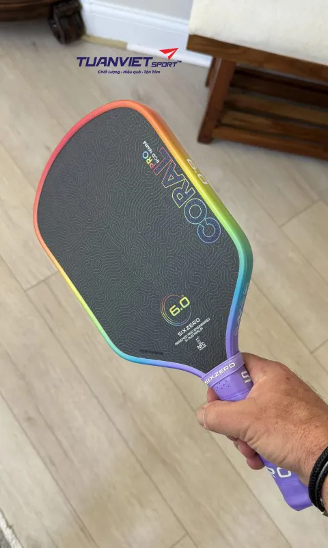 Vợt Pickleball Six Zero Coral Pro Rainbow Limited Edition 16mm