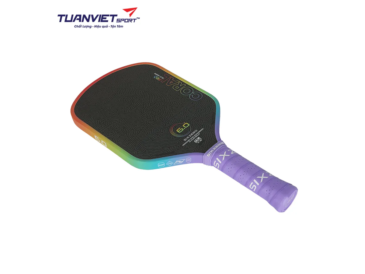 Vợt Pickleball Six Zero Coral Pro Rainbow Limited Edition 16mm