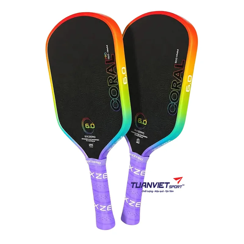 Vợt Pickleball Six Zero Coral Rainbow Limited Edition 16mm