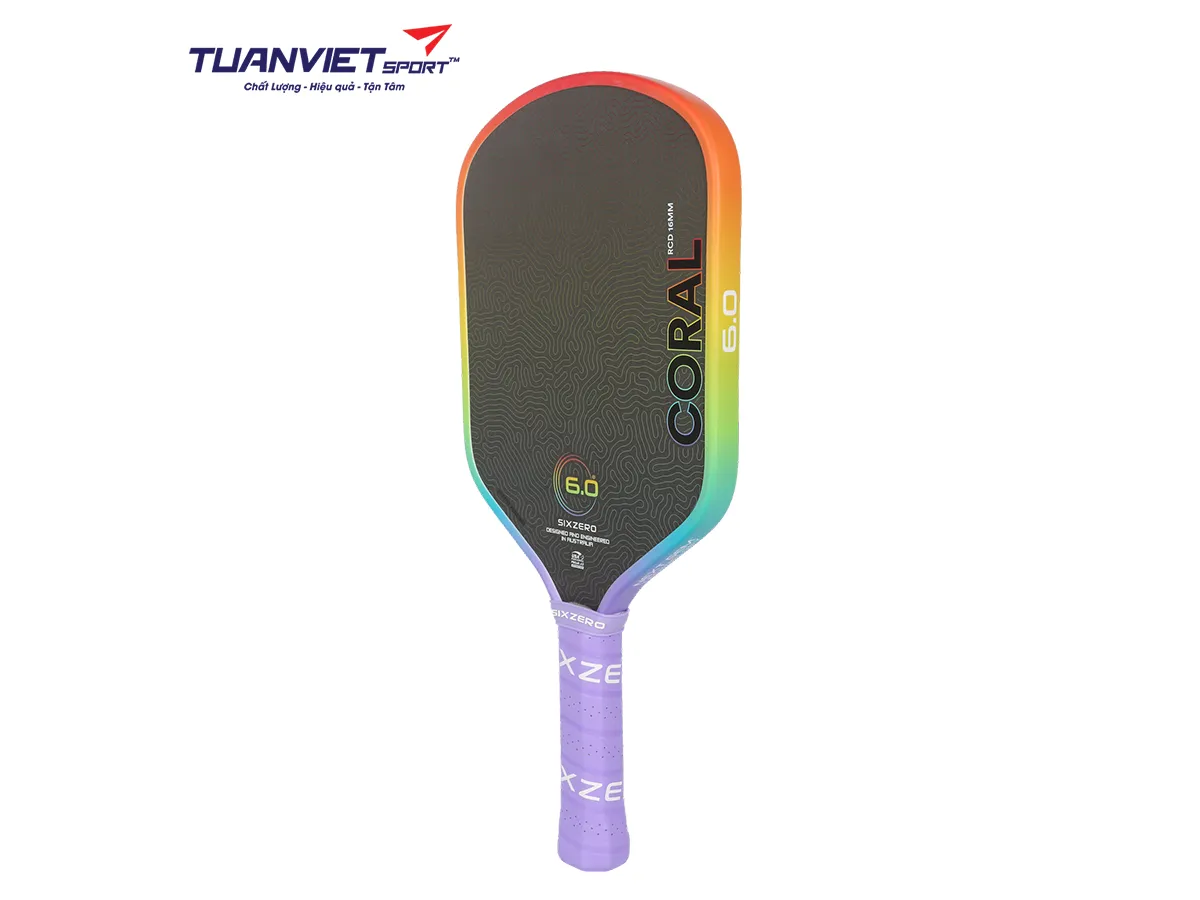 Vợt Pickleball Six Zero Coral Rainbow Limited Edition 16mm