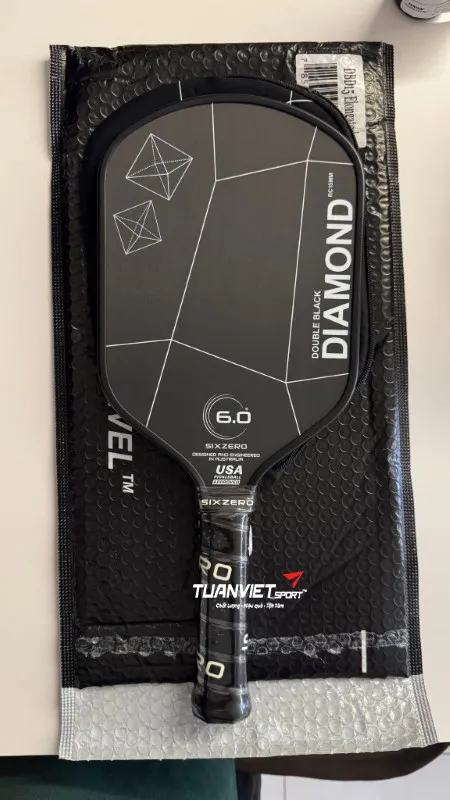 Vợt Pickleball Six Zero Double Black Diamond Control Elongated 15mm