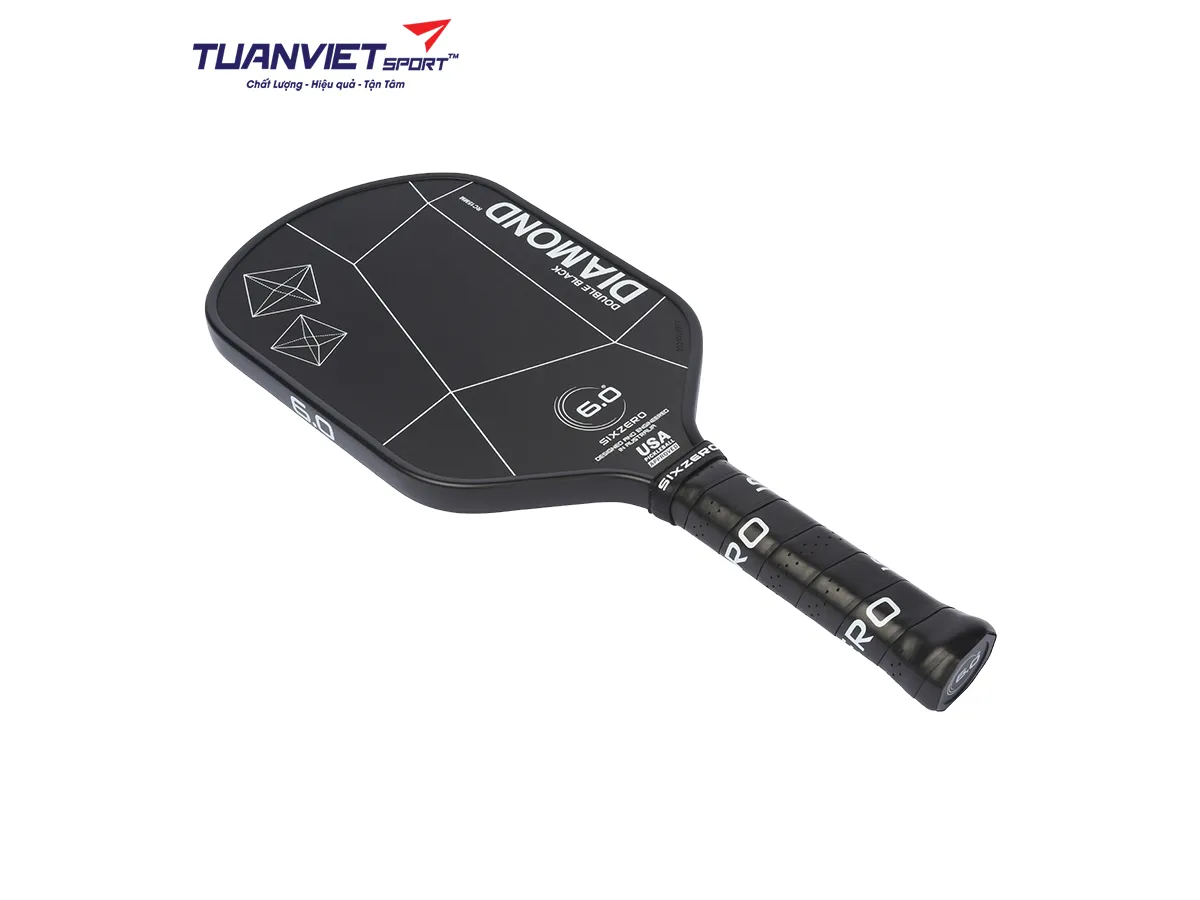 Vợt Pickleball Six Zero Double Black Diamond Control Elongated 15mm