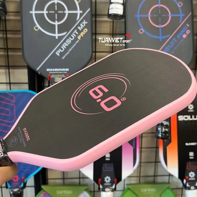 Vợt Pickleball Six Zero Infinity Edgeless Double Black Diamond Control 16mm Cherry Blossom