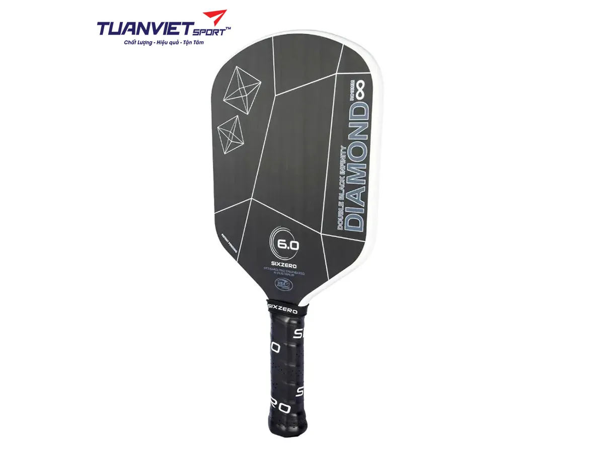 Vợt Pickleball Six Zero Infinity Edgeless Double Black Diamond Control 16mm