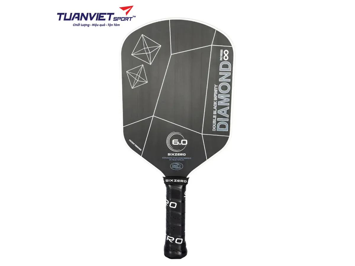 Vợt Pickleball Six Zero Infinity Edgeless Double Black Diamond Control 16mm