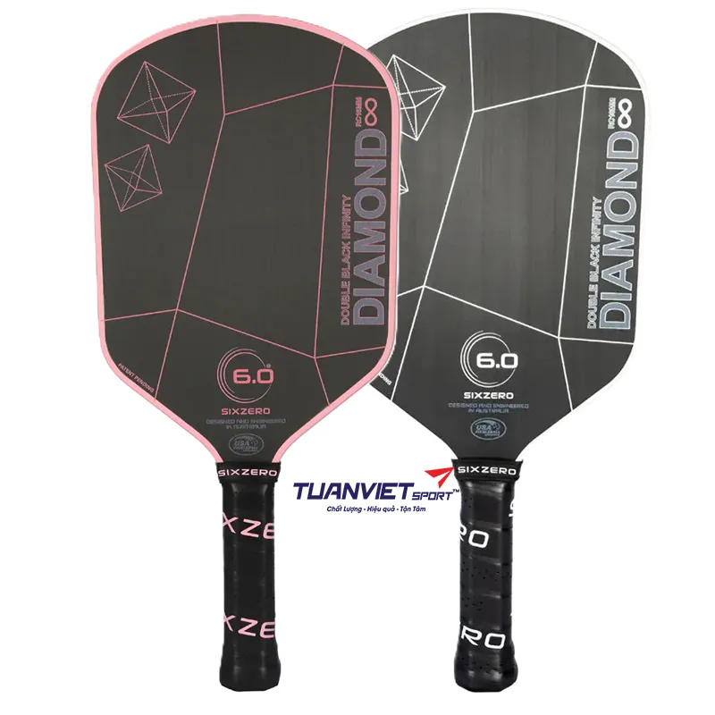 Vợt Pickleball Six Zero Infinity Edgeless Double Black Diamond Control 16mm