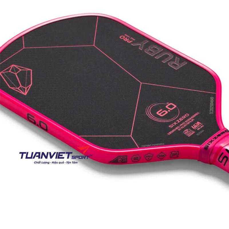 Vợt Pickleball Six Zero Ruby Pro 14mm