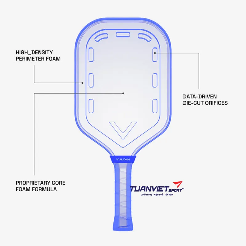 Vợt Pickleball Vulcan Chapter 01 Kyrgios - Elongated 16mm