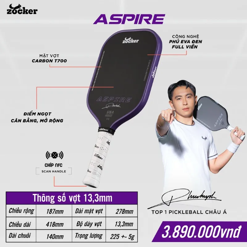 Vợt Pickleball Zocker Aspire