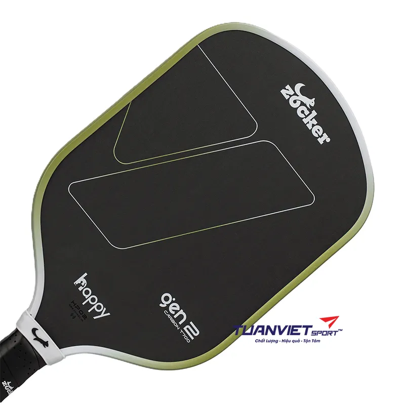 Vợt Pickleball Zocker Happy HP02 Gen 2 - Màu Trắng/Xanh lá