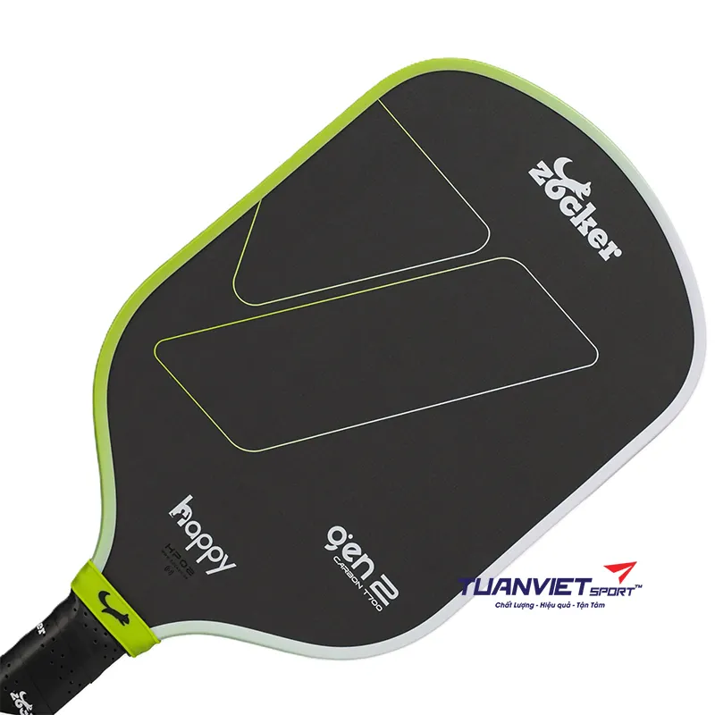 Vợt Pickleball Zocker Happy HP02 Gen 2 - Màu Trắng/Xanh Neon