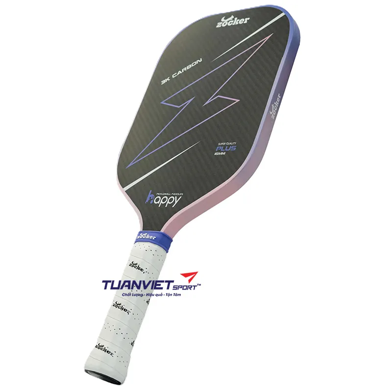 Vợt Pickleball Zocker HP02 Plus Edgeless Super Quality Blue-Pink