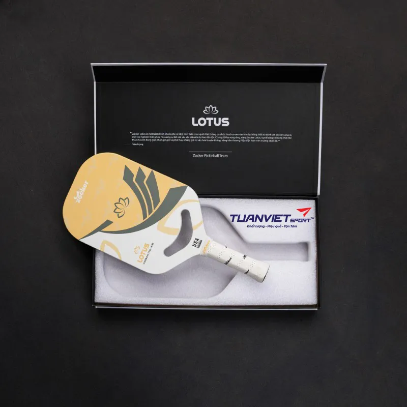 Vợt Pickleball Zocker Lotus LT01 White/Yellow