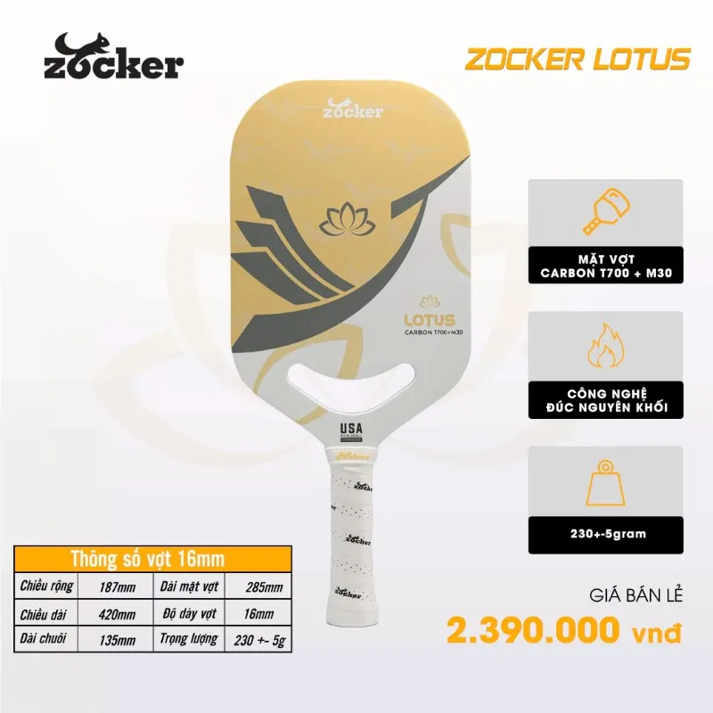 Zocker Lotus LT01 White/Yellow 16mm