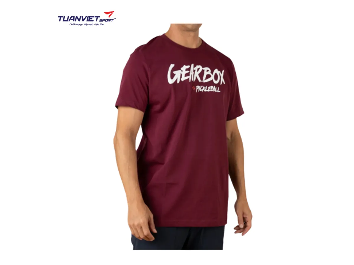 Áo Cotton Tee Maroon thể thao nam Gearbox