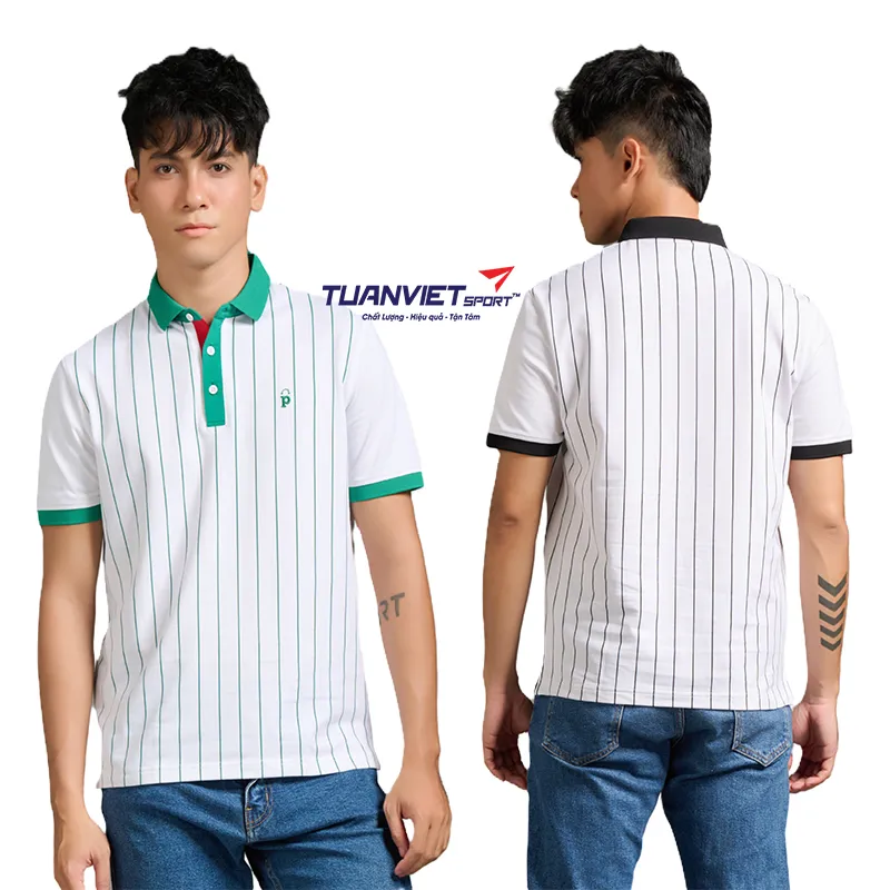 &Aacute;o Polo Thể Thao Nam PILI Thiết Kế Kẻ Sọc Th&acirc;n &Aacute;o
