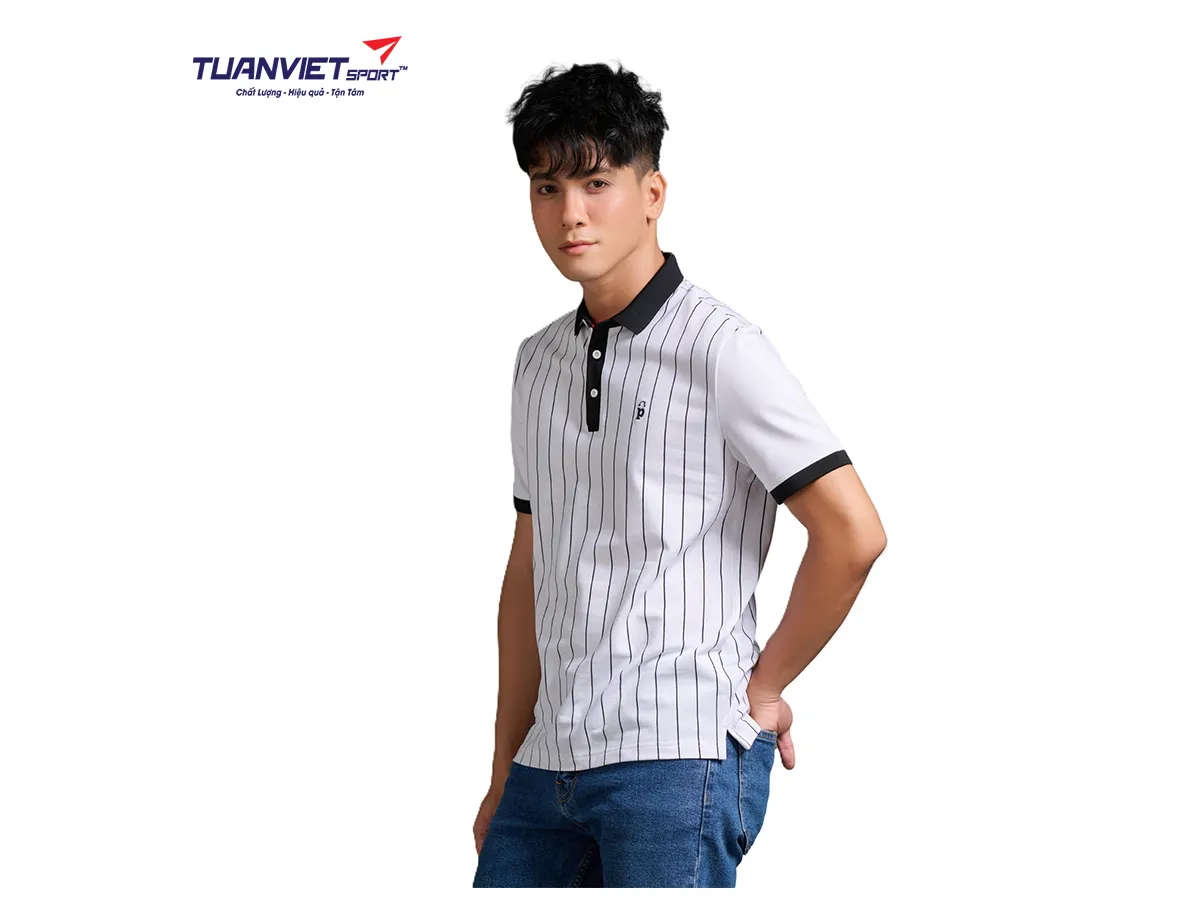 Áo Polo Thể Thao Nam PILI Thiết Kế Kẻ Sọc Thân Áo