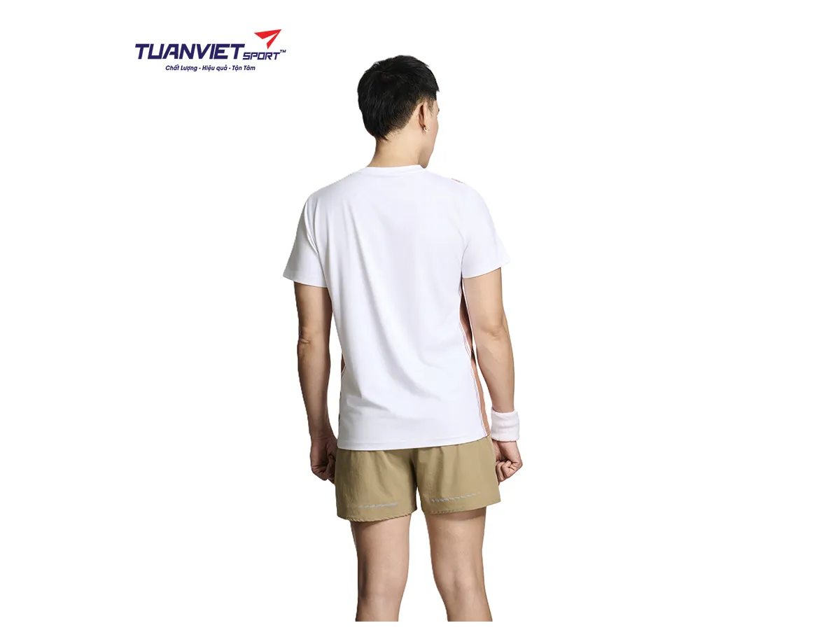 Áo Thun Nam PILI Màu Trắng Phối Line Màu Thân Áo