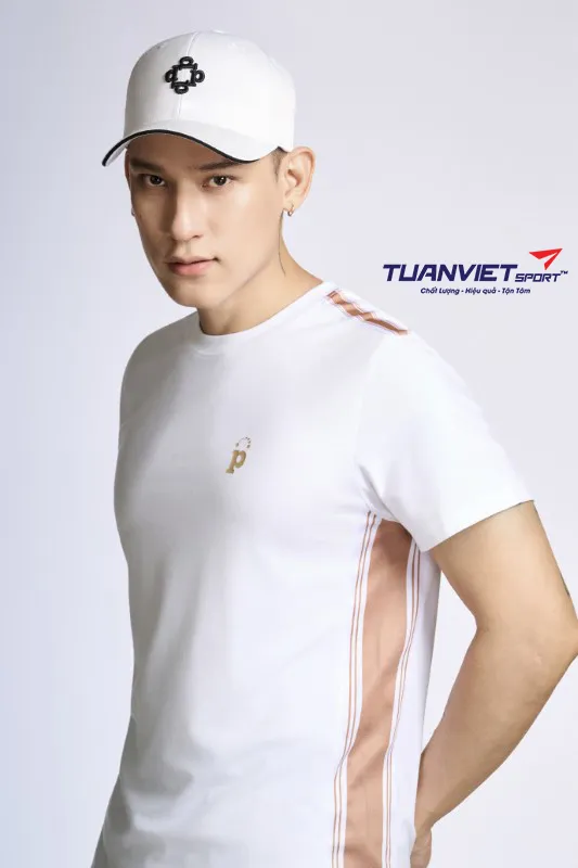 &Aacute;o Thun Nam PILI M&agrave;u Trắng Phối Line M&agrave;u Th&acirc;n &Aacute;o