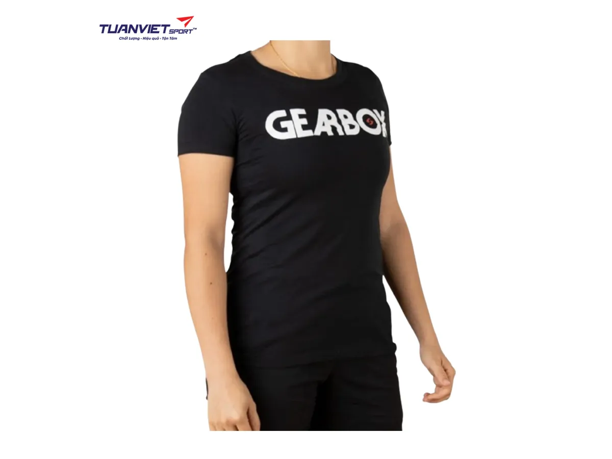 Áo cotton thể thao nữ Gearbox Tee Black (Tilt)
