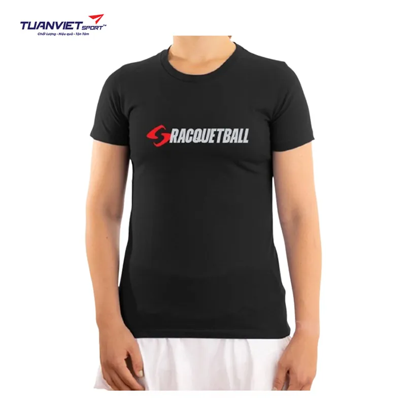  Áo cotton thể thao nữ Tee Black (Field Racquetball)