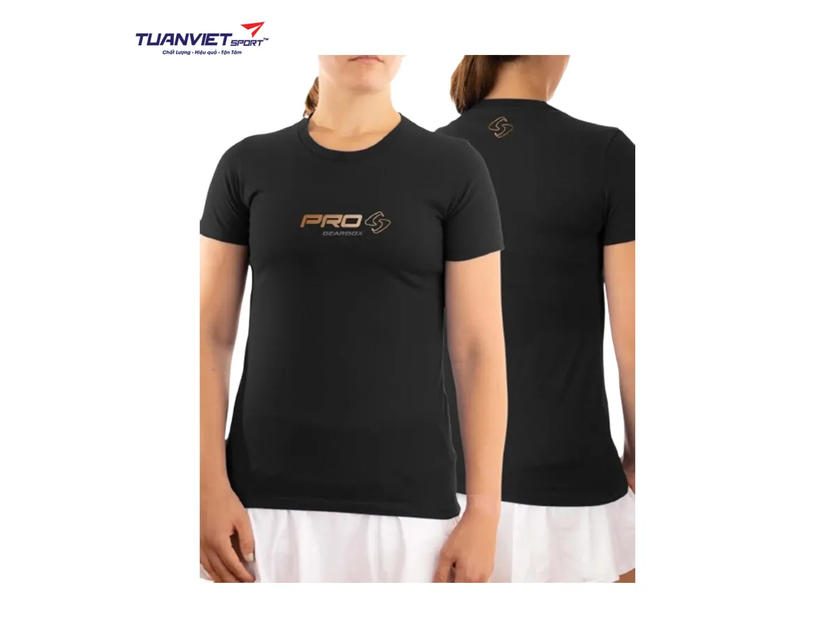 Áo cotton thể thao nữ Gearbox Tee Black (Pro Shirt)