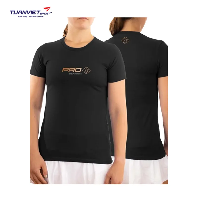  Áo Cotton Thể Thao Nữ Tee Black (Pro Shirt)