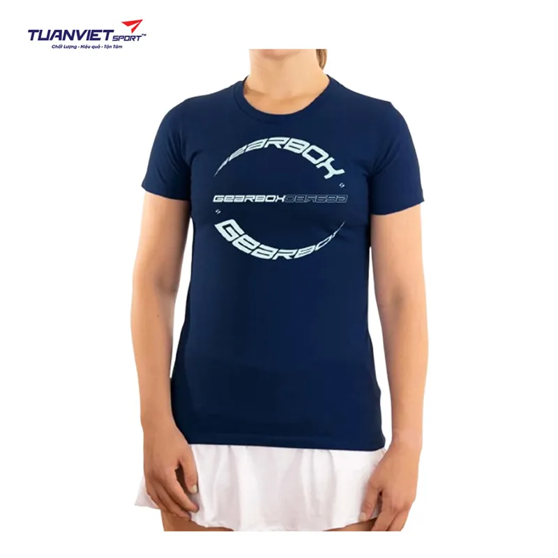 Áo cotton thể thao nữ Gearbox Tee Navy (Vortex)