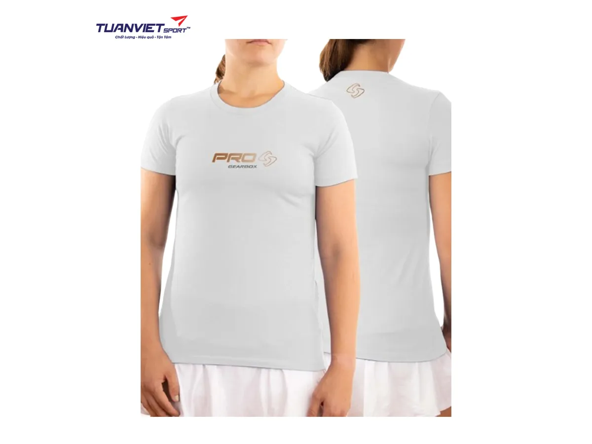 Áo cotton thể thao nữ Gearbox Tee White (Pro Shirt)