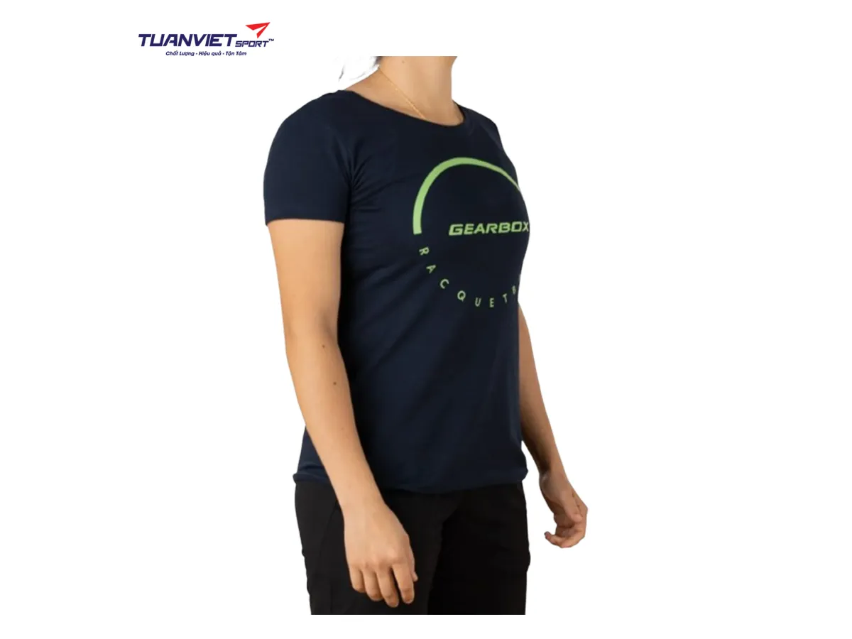 Áo cotton thể thao nữ Gearbox Tee Navy (Dome Racquetball)