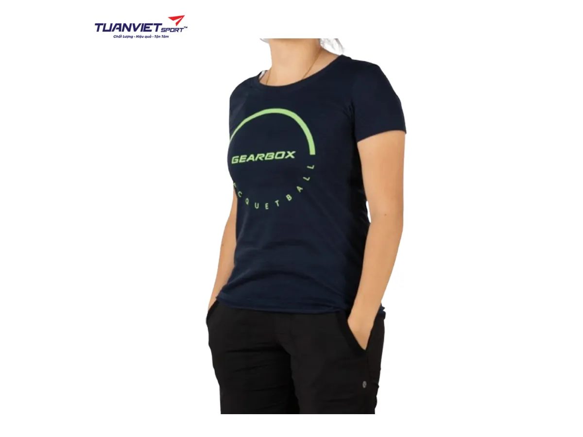 Áo cotton thể thao nữ Gearbox Tee Navy (Dome Racquetball)