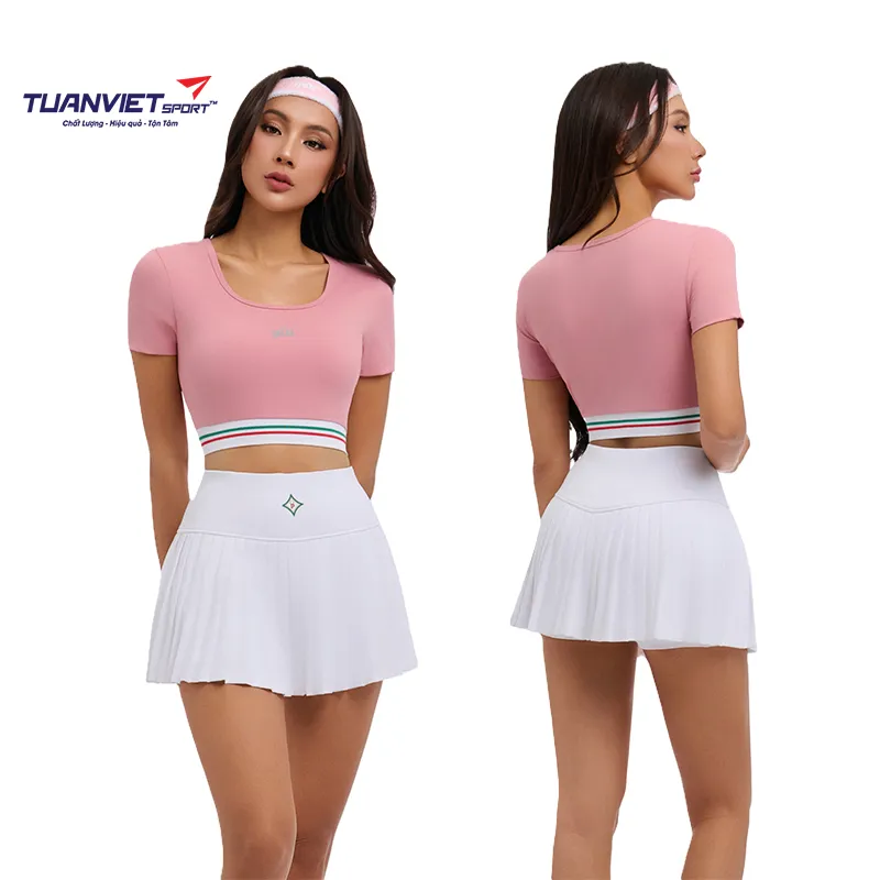 &Aacute;o Thun Croptop Thể Thao Nữ PILI Co Gi&atilde;n, Tho&aacute;ng M&aacute;t