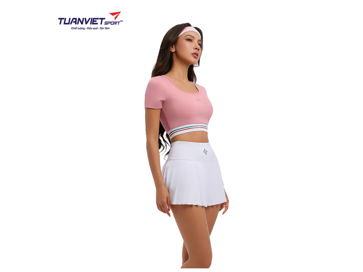 Áo Thun Croptop Thể Thao Nữ PILI Co Giãn, Thoáng Mát