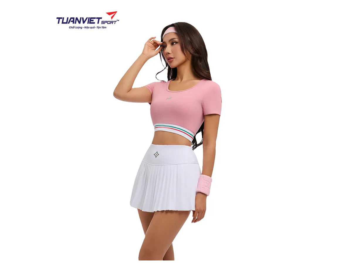 Áo Thun Croptop Thể Thao Nữ PILI Co Giãn, Thoáng Mát