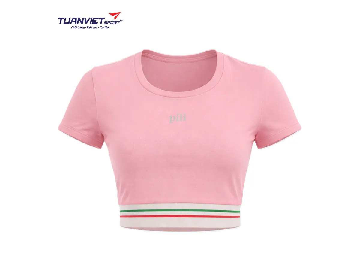 Áo Thun Croptop Thể Thao Nữ PILI Co Giãn, Thoáng Mát