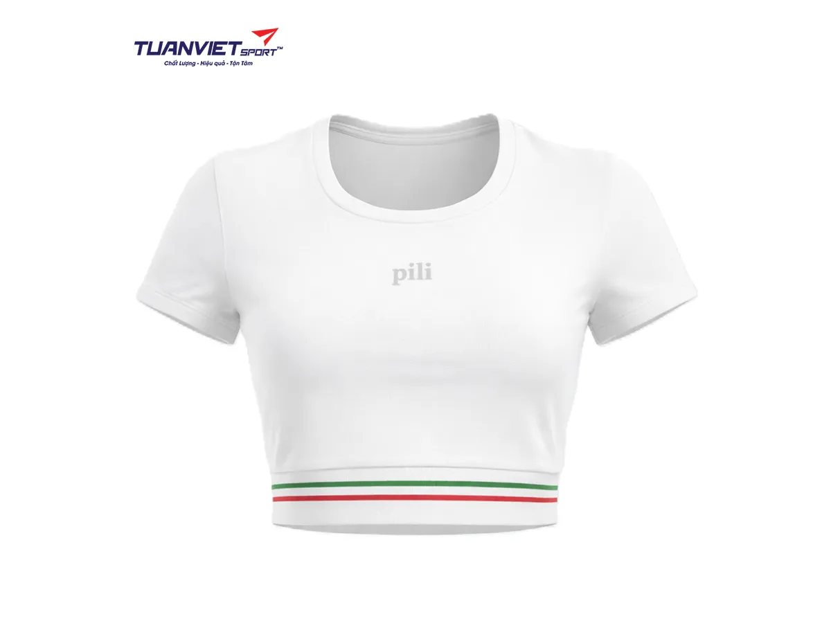 Áo Thun Croptop Thể Thao Nữ PILI Co Giãn, Thoáng Mát