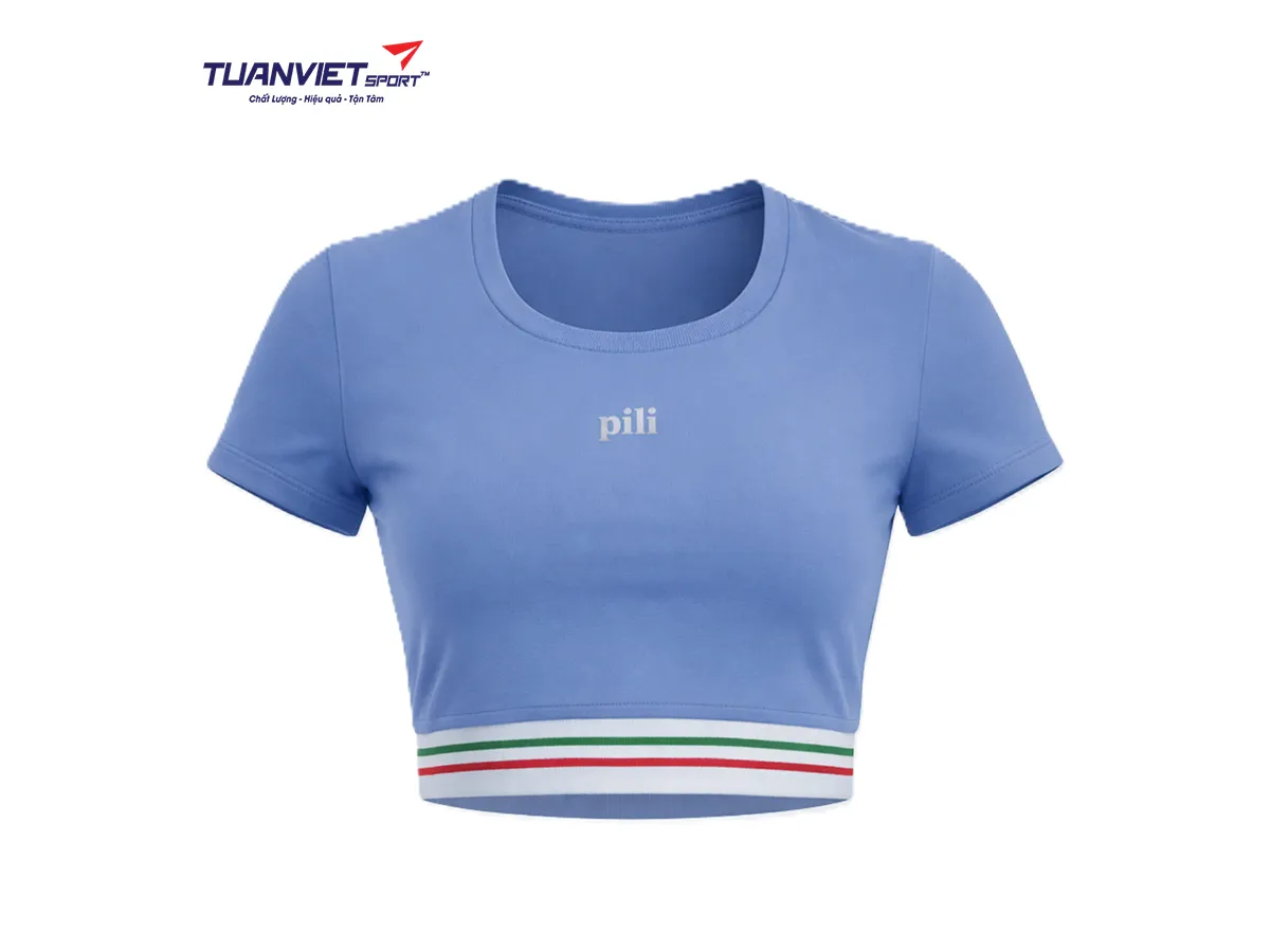 Áo Thun Croptop Thể Thao Nữ PILI Co Giãn, Thoáng Mát
