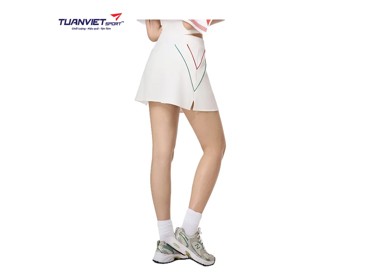 Chân Váy Thể Thao Nữ PILI Form Chữ A Phối Line Viền Xanh Đỏ