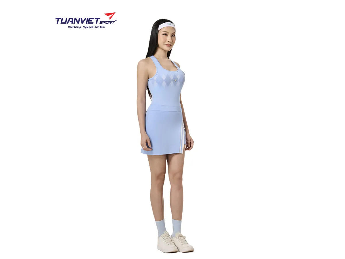 Đầm Nữ Thể Thao PILI Thiết Kế Vai Mảnh Xẻ Tà