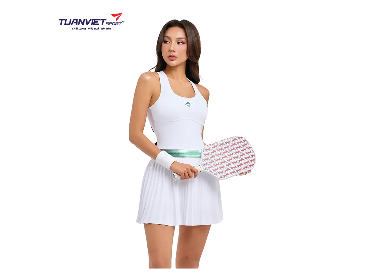 Đầm Váy Thể Thao Nữ PILI Xếp Ly Bản Vai Nhỏ