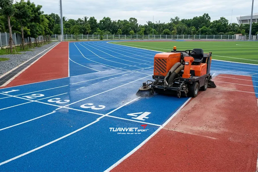 Cách duy trì chất lượng sau khi thi công đường chạy điền kinh hiệu quả