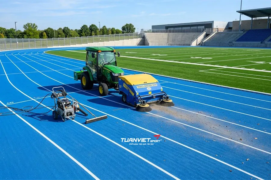 Cách duy trì chất lượng sau khi thi công đường chạy điền kinh hiệu quả