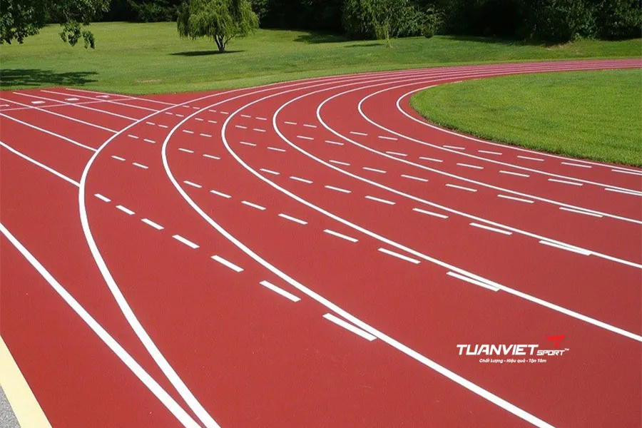 Quy tr&igrave;nh thi c&ocirc;ng đường chạy điền kinh 7 lớp chuẩn quốc tế