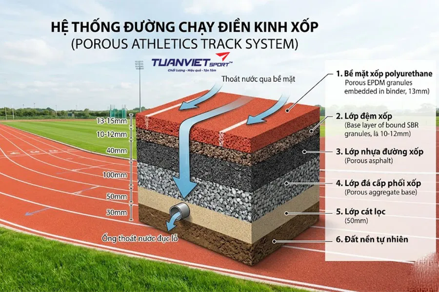 So s&aacute;nh c&aacute;c hệ thống thi c&ocirc;ng đường chạy điền kinh phổ biến hiện nay